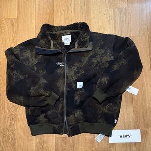 WTAPS Black and Olive Camouflage  Fleece Jacket